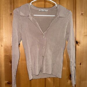 Abercrombie & Fitch Taupe Ribbed Sweater